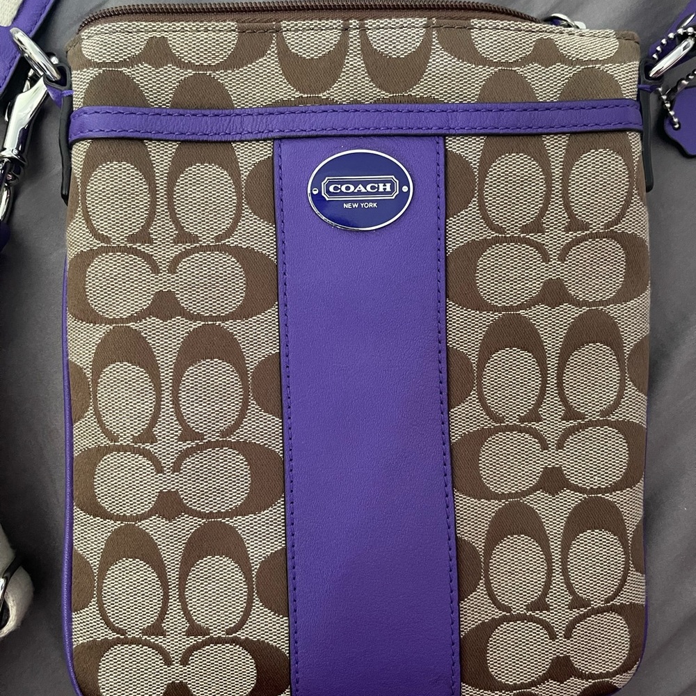 Never used purple coach crossbody satchel